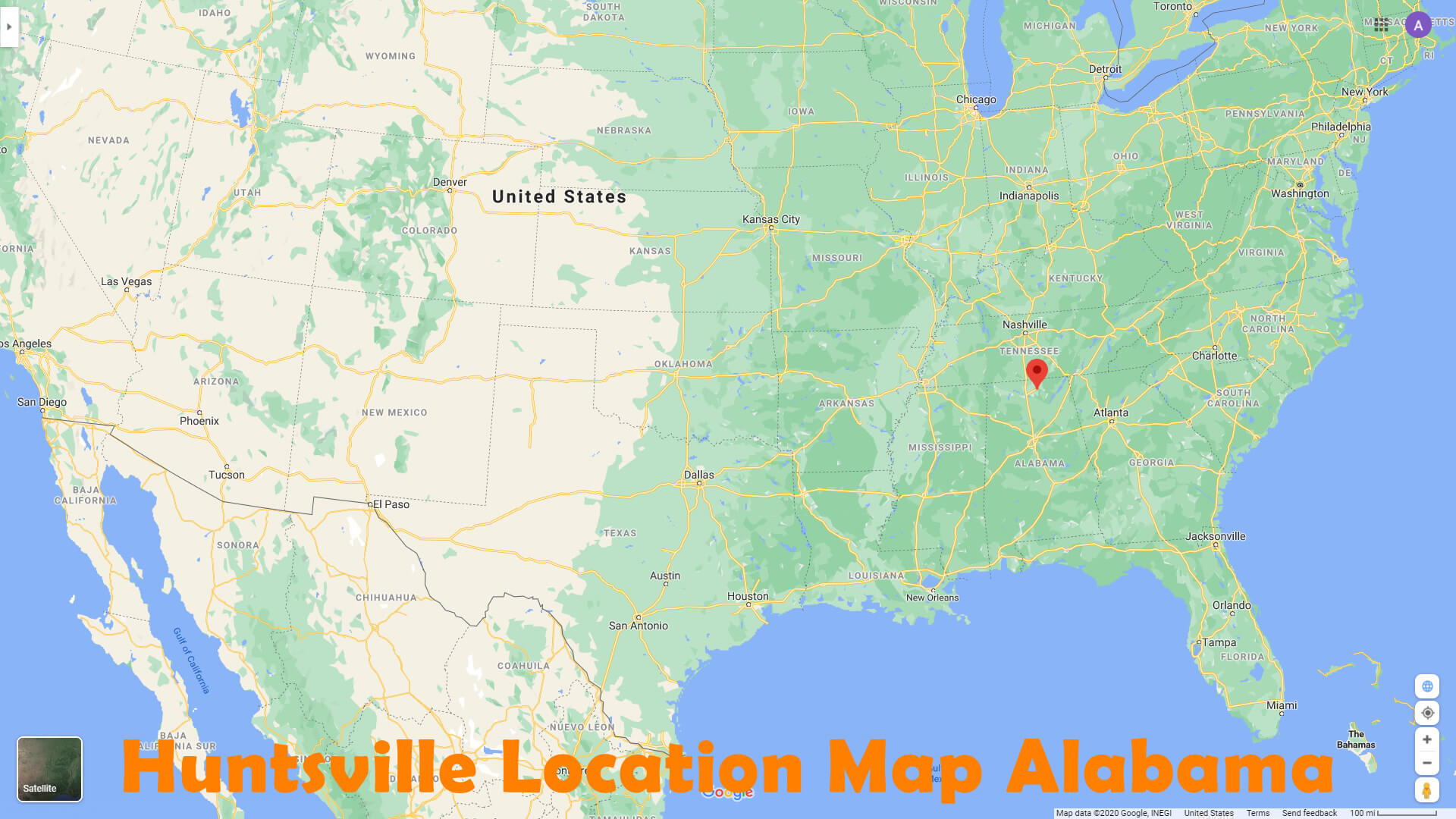 Huntsville Location Map Alabama